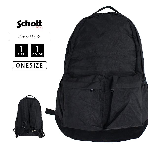 Schott NYC バックパック ブラック Schott N.Y.C（ショット） Schott メンズ バッグ 雑貨 UTILIT BACKPACK