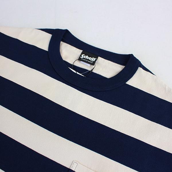 Schott N.Y.C ショット WIDE BORDER POCKET T-SHIRT メンズ ロン Schott N.Y.C ショット WIDE BORDER POCKET T-SHIRT メンズ ロン