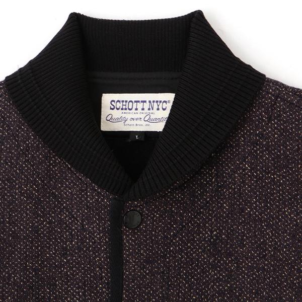 Schott ショット メンズ アウター スタジャン BEACH CLOTH STADIUM JACKET ビーチクロス スタジアムジャケット ストリート アメカジ レザー使用 7824252010の画像
