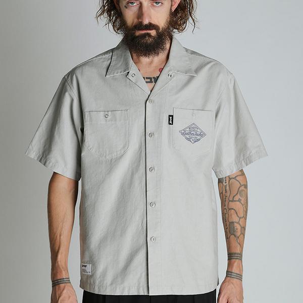 Schott ショット メンズトップス 半袖 シャツ オープンカラー NC SHIRT EMB エンブレム 刺繍 綿 ナイロン ワークシャツ アメカジ ストリート 7826123003の画像