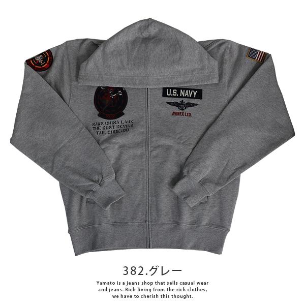 AVIREX ジップパーカー アヴィレックス LONG SLEEVE ZIP PARKA DUST DEVILS アビレックス 7833931012 0929 父の日 プレゼント｜jeans-yamato｜09