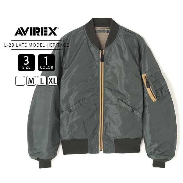 AVIREX L-2B L カーキ フライトジャケット ミリタリー 軍物 短丈 AVIREX（アヴィレックス） アビレックス メンズ フライトジャケット L
