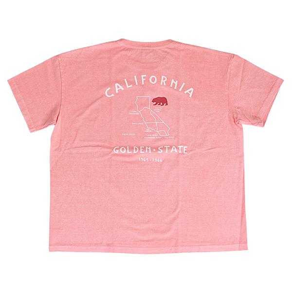 BARNS バーンズ メンズ 半袖 Tシャツ プリントTシャツ Pigment Dye G.O.A.T CAL カリフォルニア 丸胴 快適 ビンテージ感 ヘビーウェイト 州旗 アメカジ BR-26151の画像