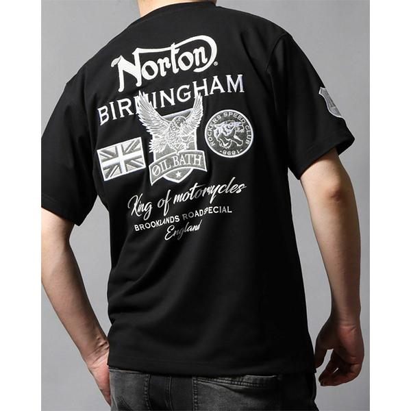 ノートン（NORTON） メンズ 半袖 Tシャツ ドライ モノトーン ワッペン