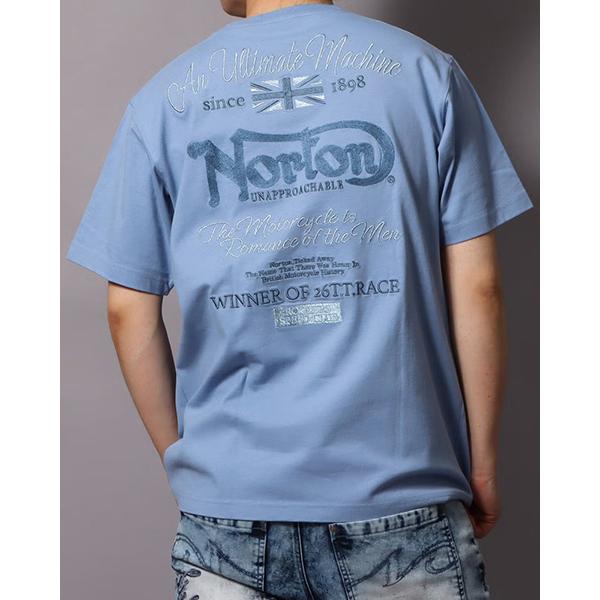ノートン（NORTON） メンズ 半袖 Tシャツ クルーネック 同色チェーン