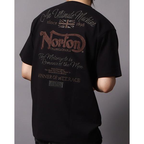 ノートン（NORTON） メンズ 半袖 Tシャツ クルーネック 同色チェーン