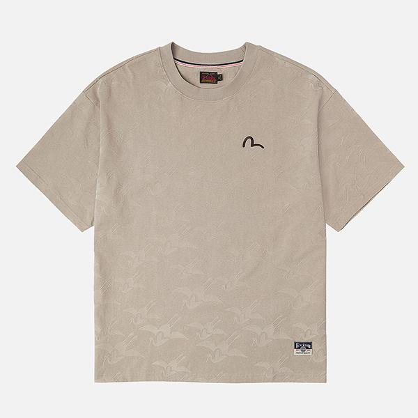 EVISU エビス Tシャツ ブラウン カモメ パイル地 EVISU エビス Tシャツ ブラウン カモメ パイル地 7859 日本製