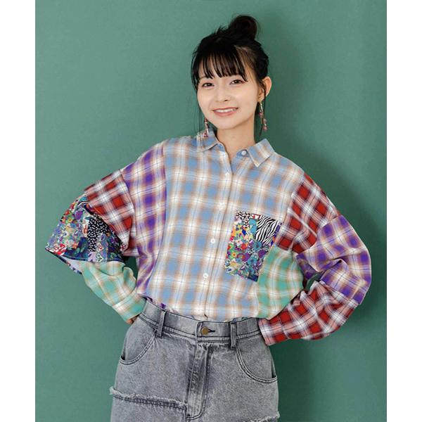 ScoLar（スカラー） レディース トップス 長袖 シャツ カラフル