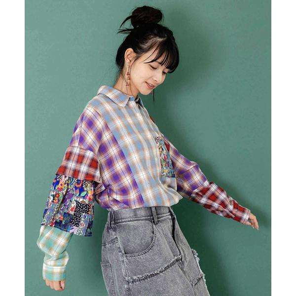 ScoLar（スカラー） レディース トップス 長袖 シャツ カラフル