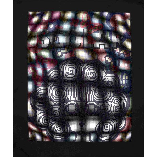 ScoLar（スカラー） レディース ワンピース ロング丈 長袖 ピクセル