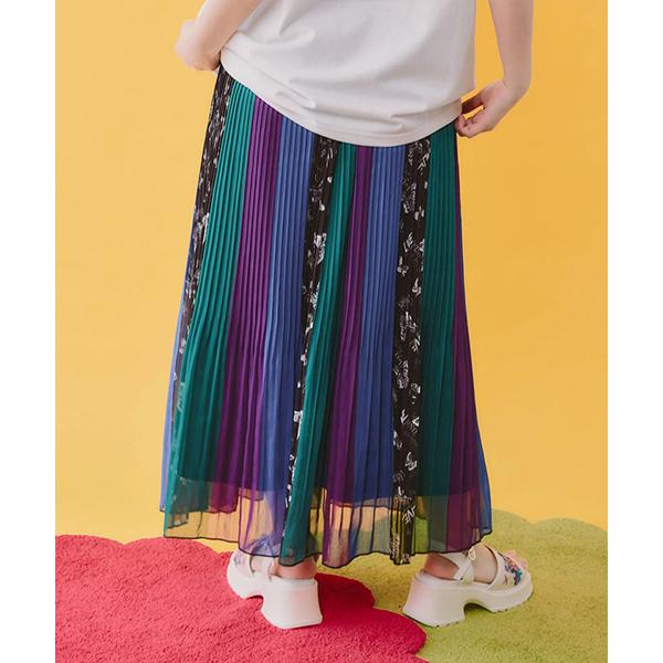 ScoLar（スカラー） レディース ロングスカート ひざ下 楊柳シフォン
