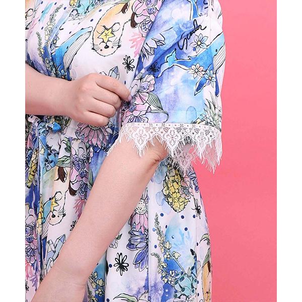 ScoLar（スカラー） レディース シャツワンピース 半袖 レース袖