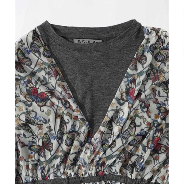 ScoLar（スカラー） iS ScoLar イズスカラー 長袖 Tシャツ 花 蝶柄 