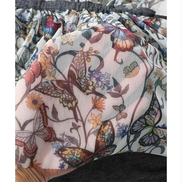 ScoLar（スカラー） iS ScoLar イズスカラー 長袖 Tシャツ 花 蝶柄 