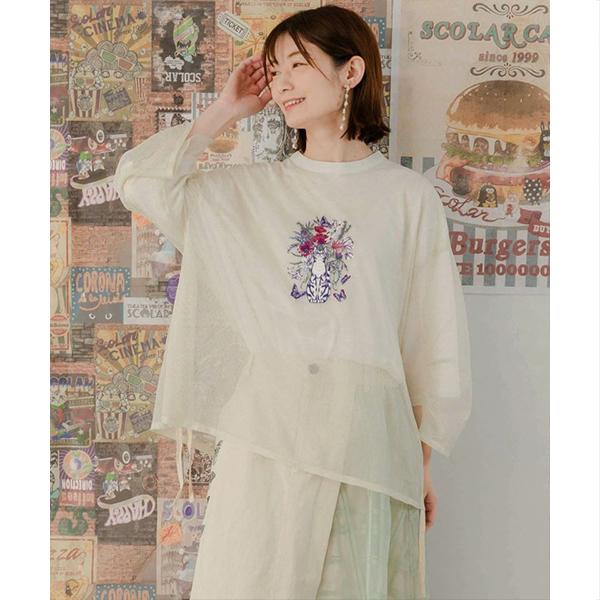ScoLar（スカラー） iS ScoLar イズスカラー ネコ 花 刺しゅう