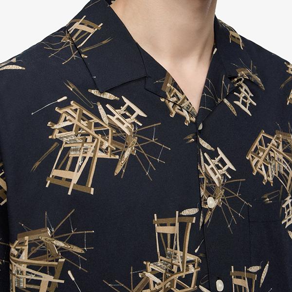 桃太郎ジーンズ（MOMOTARO JEANS） メンズ 半袖 シャツ COTTON RAYON