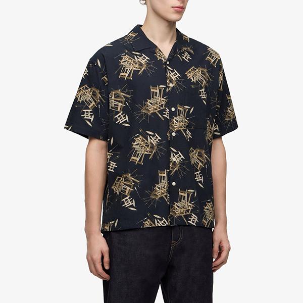 桃太郎ジーンズ（MOMOTARO JEANS） メンズ 半袖 シャツ COTTON RAYON