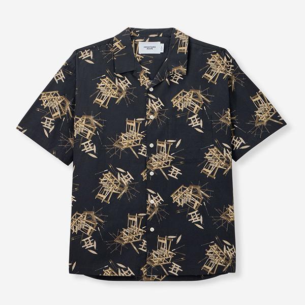 桃太郎ジーンズ（MOMOTARO JEANS） メンズ 半袖 シャツ COTTON RAYON