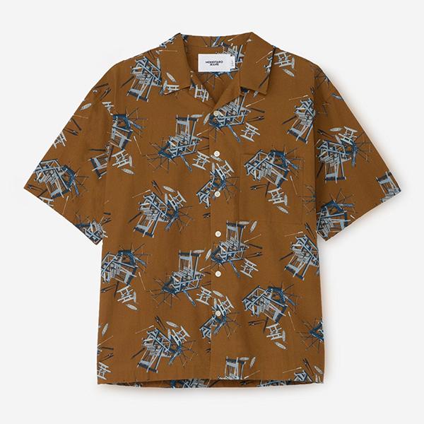 桃太郎ジーンズ（MOMOTARO JEANS） メンズ 半袖 シャツ COTTON RAYON