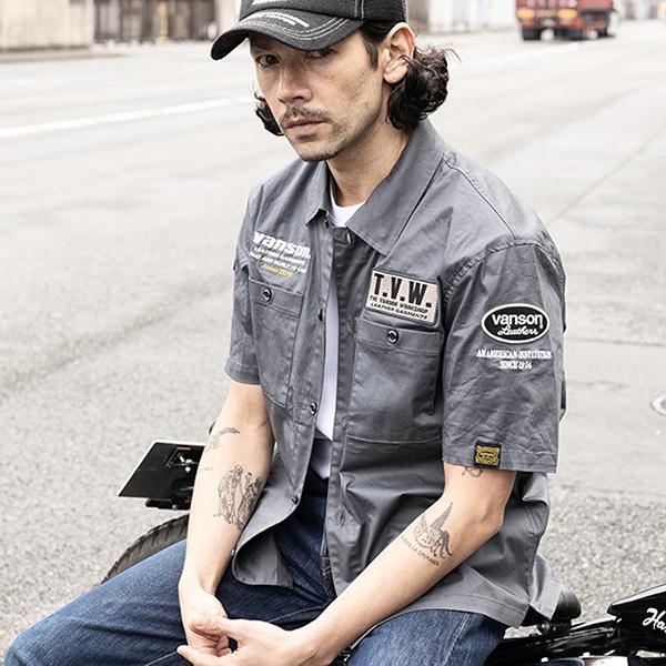 VANSON（バンソン） メンズ トップス 半袖 シャツ ワークシャツ