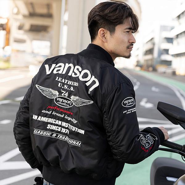 VANSON バンソン メンズ ジャケット バイク プロテクター MA-1 VANSON バンソン メンズ ジャケット バイク プロテクター MA-1