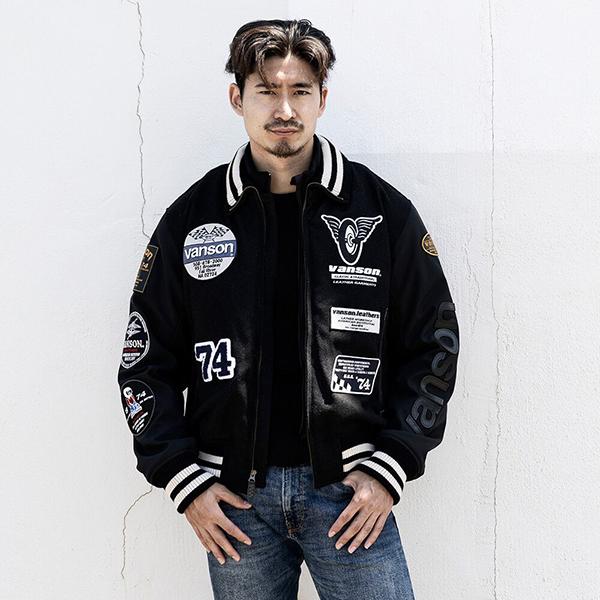 VANSON バンソン メンズ ジャケット バイク スタジャン ワッペン VANSON バンソン メンズ ジャケット バイク スタジャン ワッペン