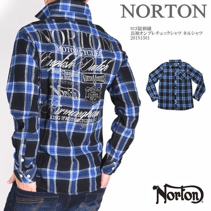 ノートン Norton シャツ ロゴ総刺繍 長袖オンブレチェックシャツ ネルシャツ 1n1501 078navy 1n1501 078navy ジーンズファースト駒込店 通販 Yahoo ショッピング