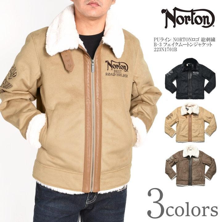 ノートン（NORTON） ジャケット PUライン NORTONロゴ 総刺繍 B-3