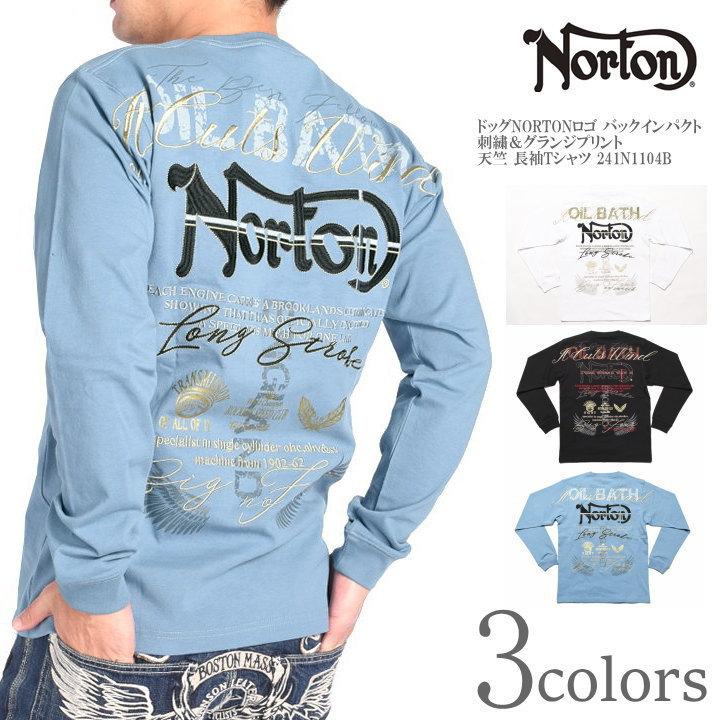 ノートン（NORTON） ロンT ドッグNORTONロゴ バックインパクト 刺繍 