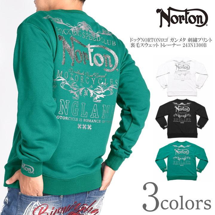 ノートン（NORTON） トレーナー ドッグNORTONロゴ ガンメタ 刺繍