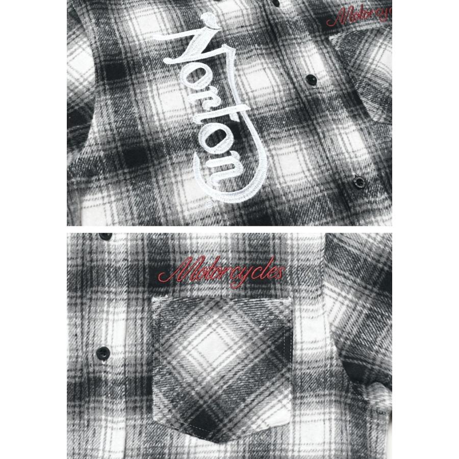 ノートン（NORTON） 長袖シャツ ウィング＆ドッグNORTONロゴ 刺繍