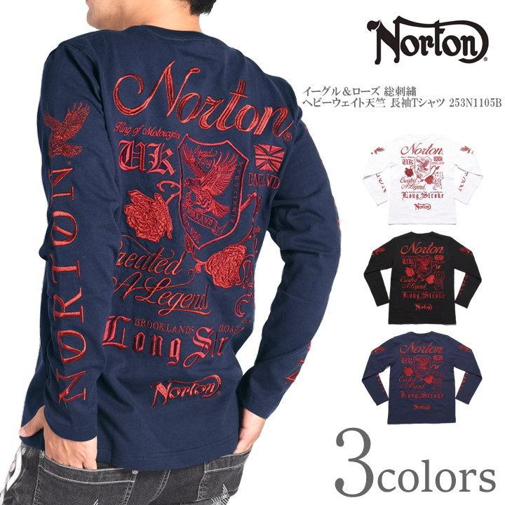 ノートン（NORTON） ロンT イーグル＆ローズ 総刺繍 ヘビーウェイト 