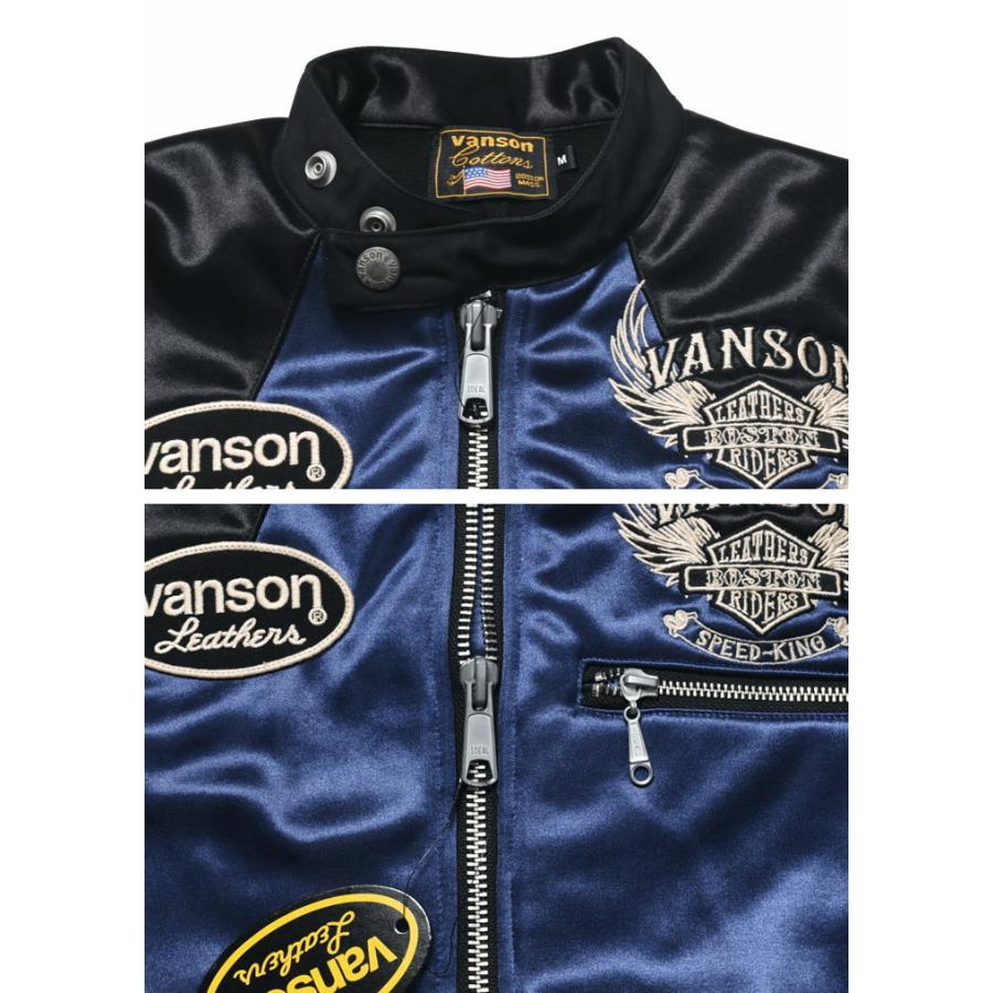 vanson オールレザージャケット パッチ付き 希少！vanson レザージャケットスタジャンパッチブルー