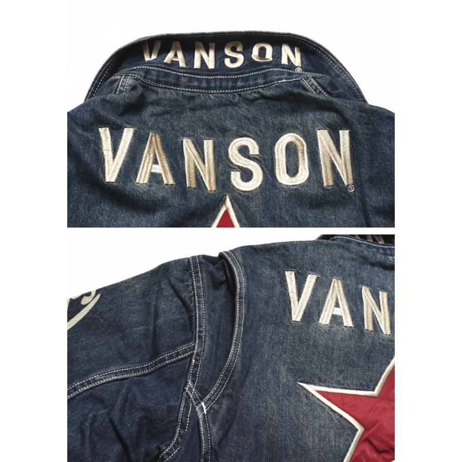 【再入荷】【当店別注】 バンソン VANSON ツナギ つなぎ ワンスター 刺繍＆ワッペン デニム オールインワン JFV-602-INDIGO-A｜jeans1｜06