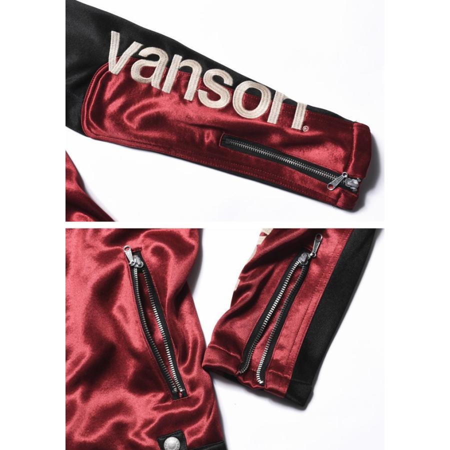 【再入荷】【当店別注】 バンソン VANSON ライダース ワンスター 刺繍＆ワッペン ボンディング ライダース ジャケット JFV-801-WINERED-BLACKの画像