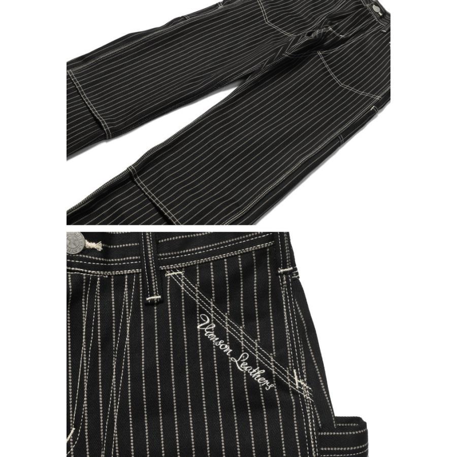バンソン VANSON ダブルニー ペインターパンツ ブラックウォバッシュ NVBL-2503-BLACKWABASHの画像