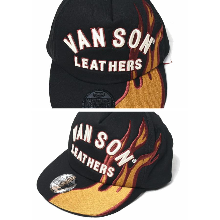 新品未使用バンソンvanson デザインCAP VANSON（バンソン） キャップ VANSON LEATHERSロゴ 3D刺繍 フラット