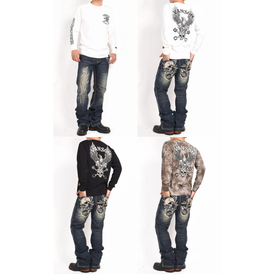 VANSON（バンソン） ロンT イーグル＆ショベルヘッドスカル 刺繍