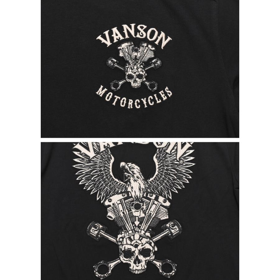 VANSON（バンソン） ロンT イーグル＆ショベルヘッドスカル 刺繍