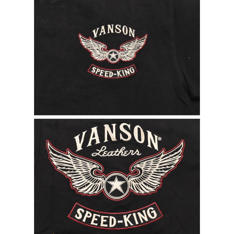 VANSON（バンソン） ロンT フライングスター＆ファイヤーパターン 刺繍
