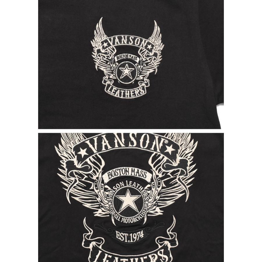 VANSON（バンソン） ロンT フライングスター 刺繍プリント 長袖Tシャツ