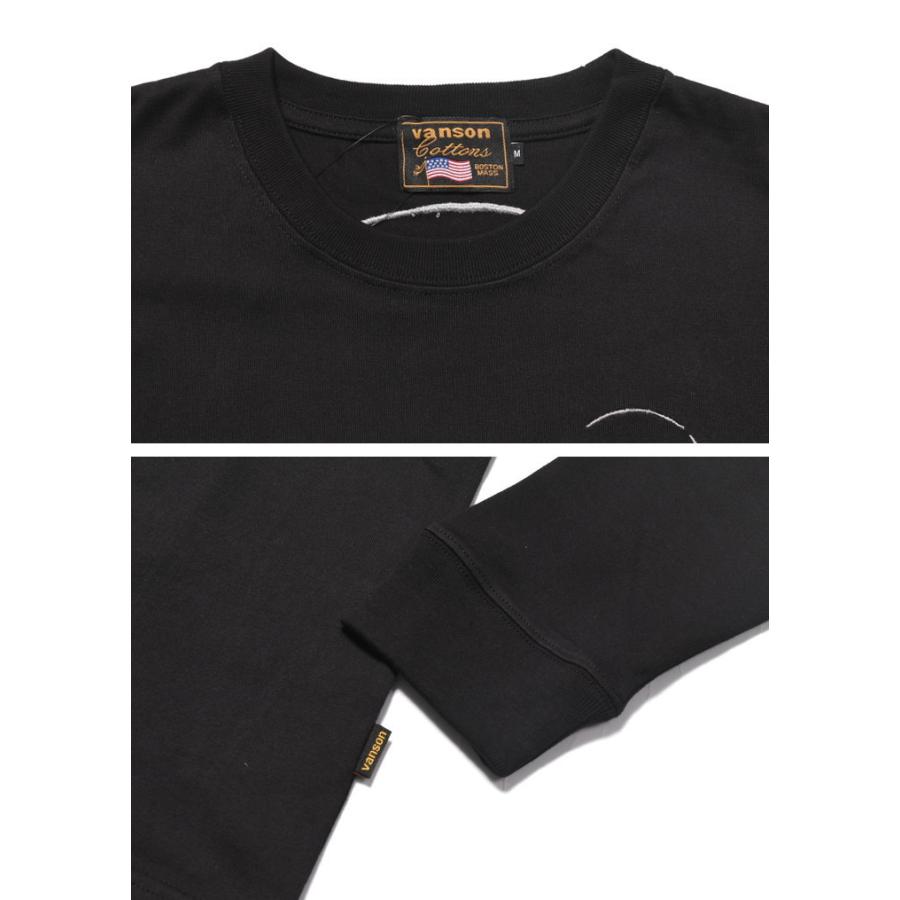 VANSON（バンソン） ロンT スカルフェイス 総刺繍 長袖Tシャツ NVLT