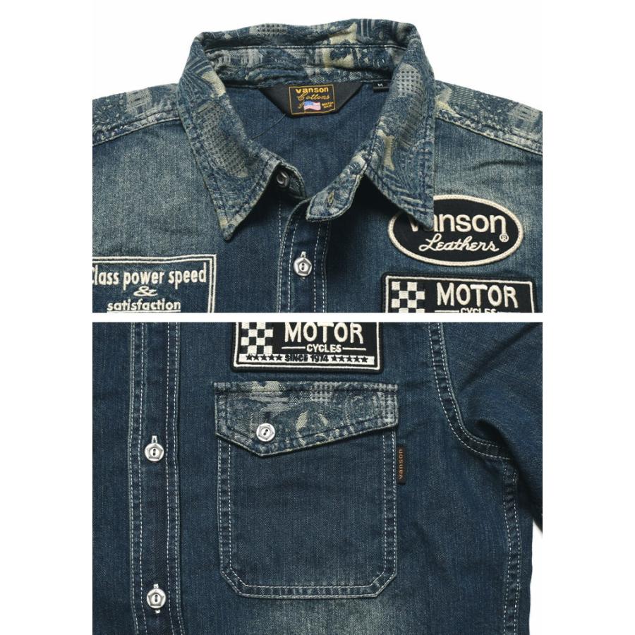 VANSON（バンソン） 長袖シャツ ワンスター 刺繍＆ワッペン 長袖