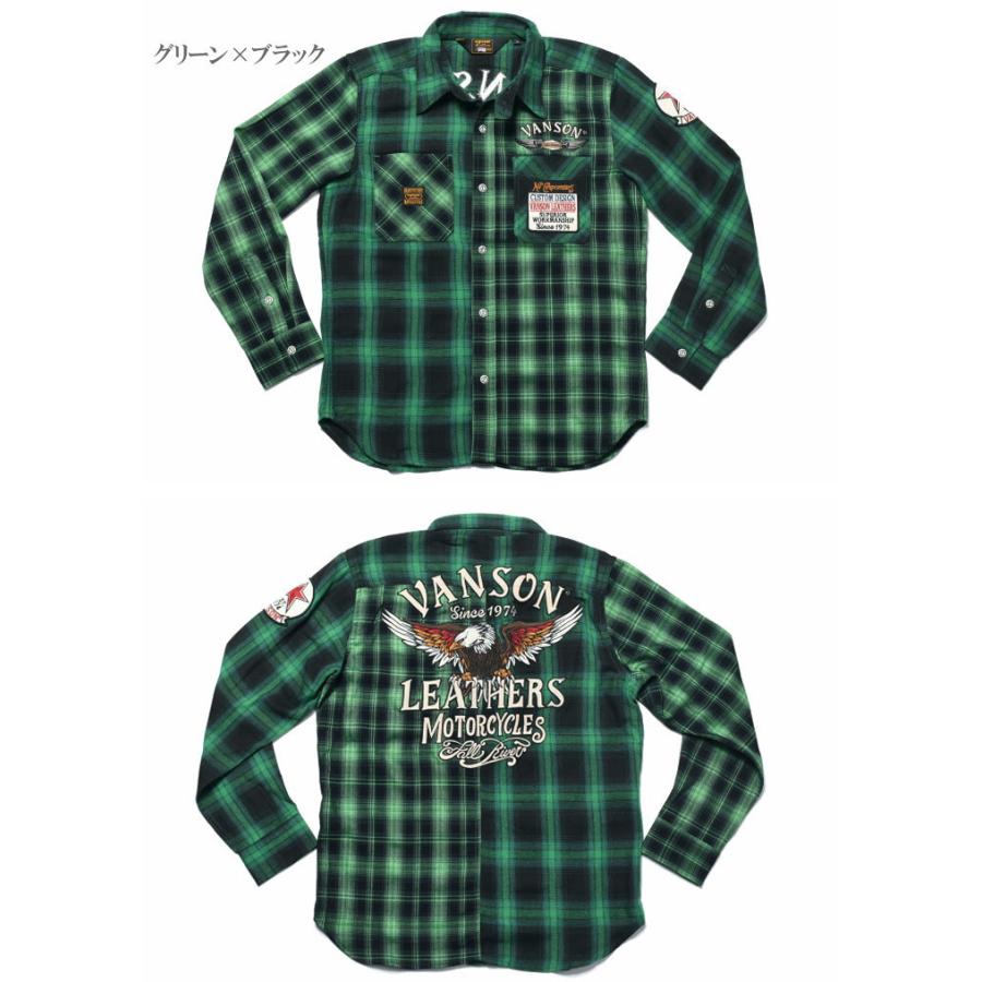 VANSON（バンソン） 長袖シャツ イーグル 刺繍＆ワッペン 長袖マルチ