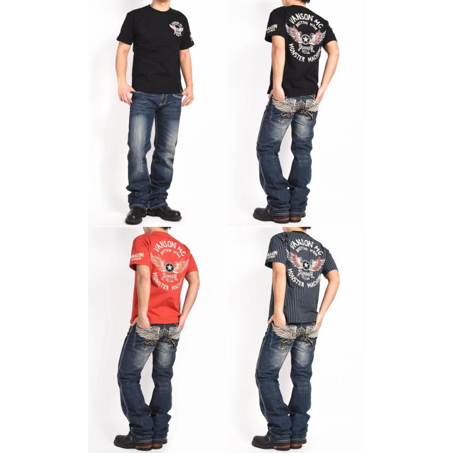 VANSON（バンソン） VANSON Tシャツ フライングスター 刺繍プリント
