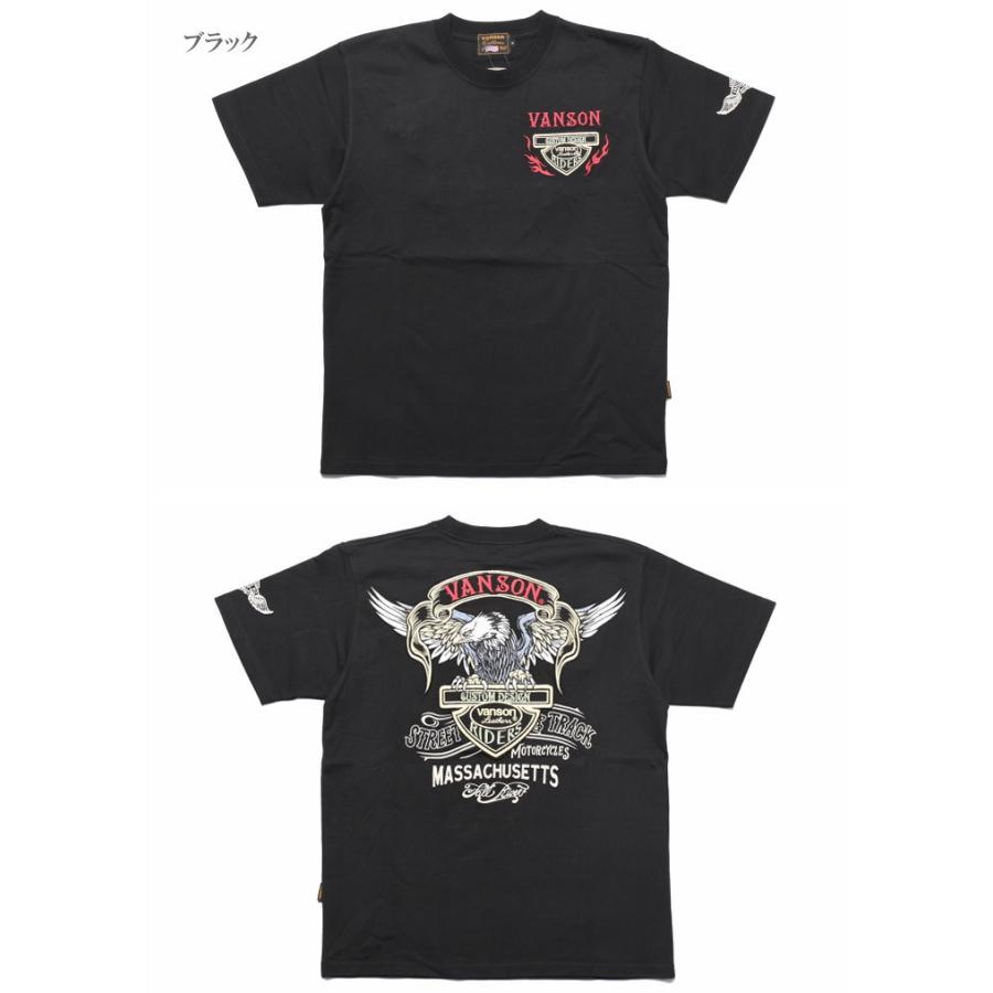 VANSON（バンソン） VANSON Tシャツ イーグル＆エンブレム 刺繍