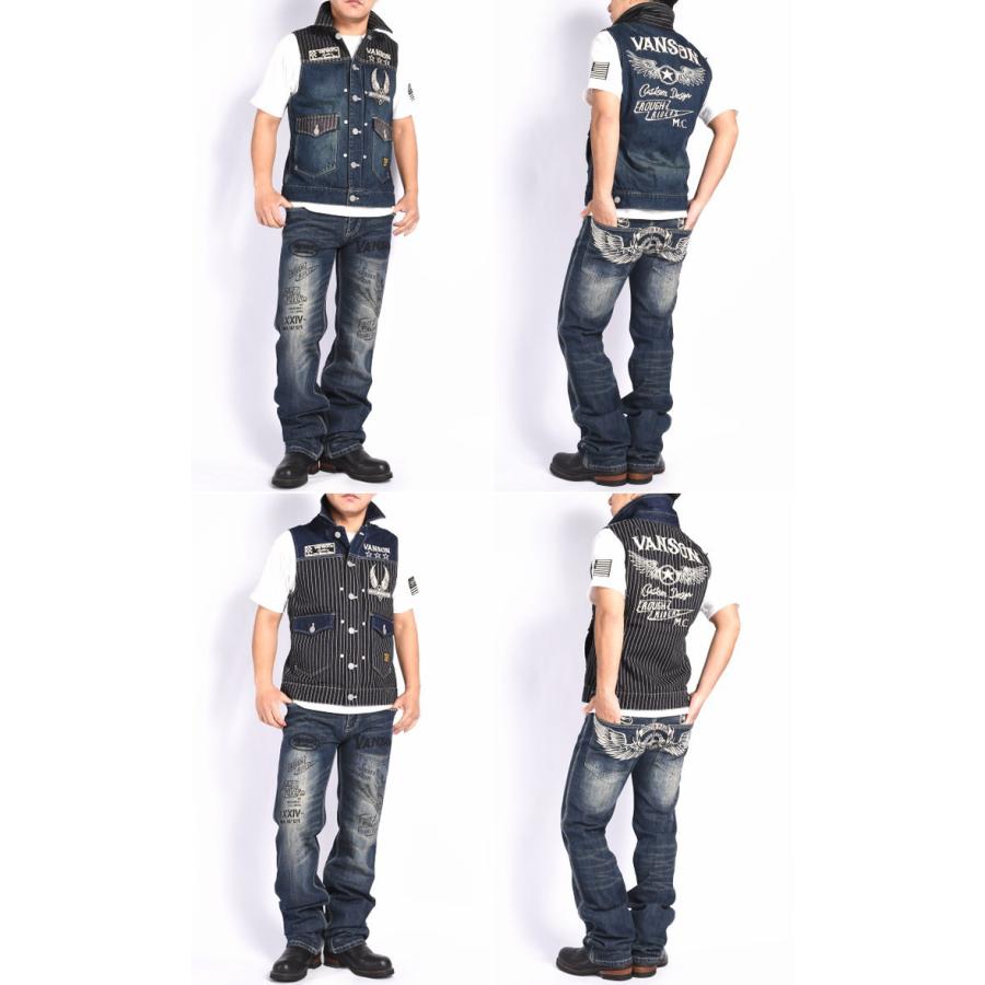 VANSON（バンソン） ジーベスト フライングスター 刺繍＆ワッペン
