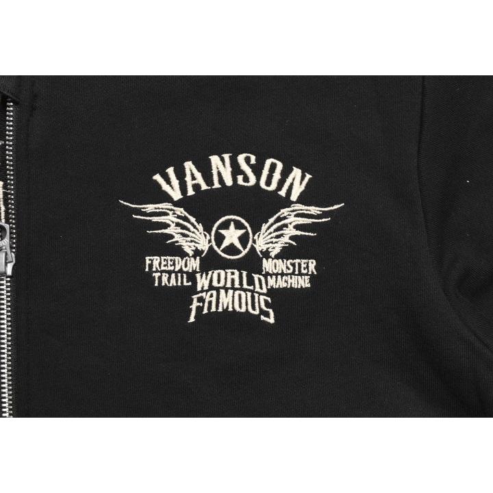 【2026春新作】バンソン VANSON パーカー フライングスター 刺繍プリント 裏毛スウェット F/Z パーカー NVSZ-2602_3