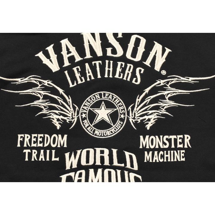 【2026春新作】バンソン VANSON パーカー フライングスター 刺繍プリント 裏毛スウェット F/Z パーカー NVSZ-2602_4