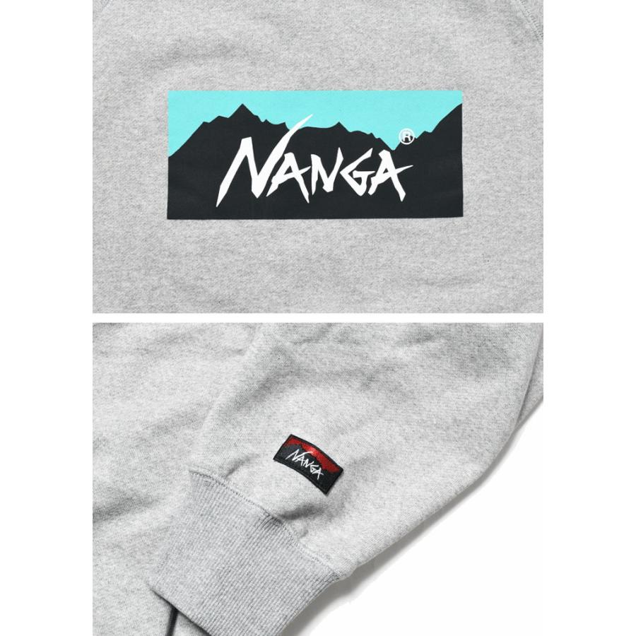 NANGA ナンガ トレーナー ECO HYBRID BOX LOGO SWEATSHIRT エコハイブリッド ボックスロゴ スウェットシャツ ルーズシルエット NW2311-1F201
